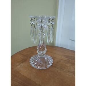 Fostoria Colony Candlestick With Prisms 9"